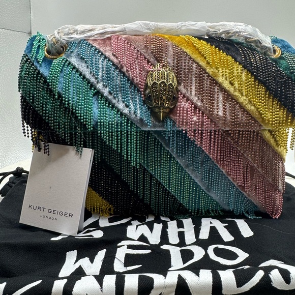 Kurt Geiger BNIB Multicolor Beaded Bag Incl Box & Dusty